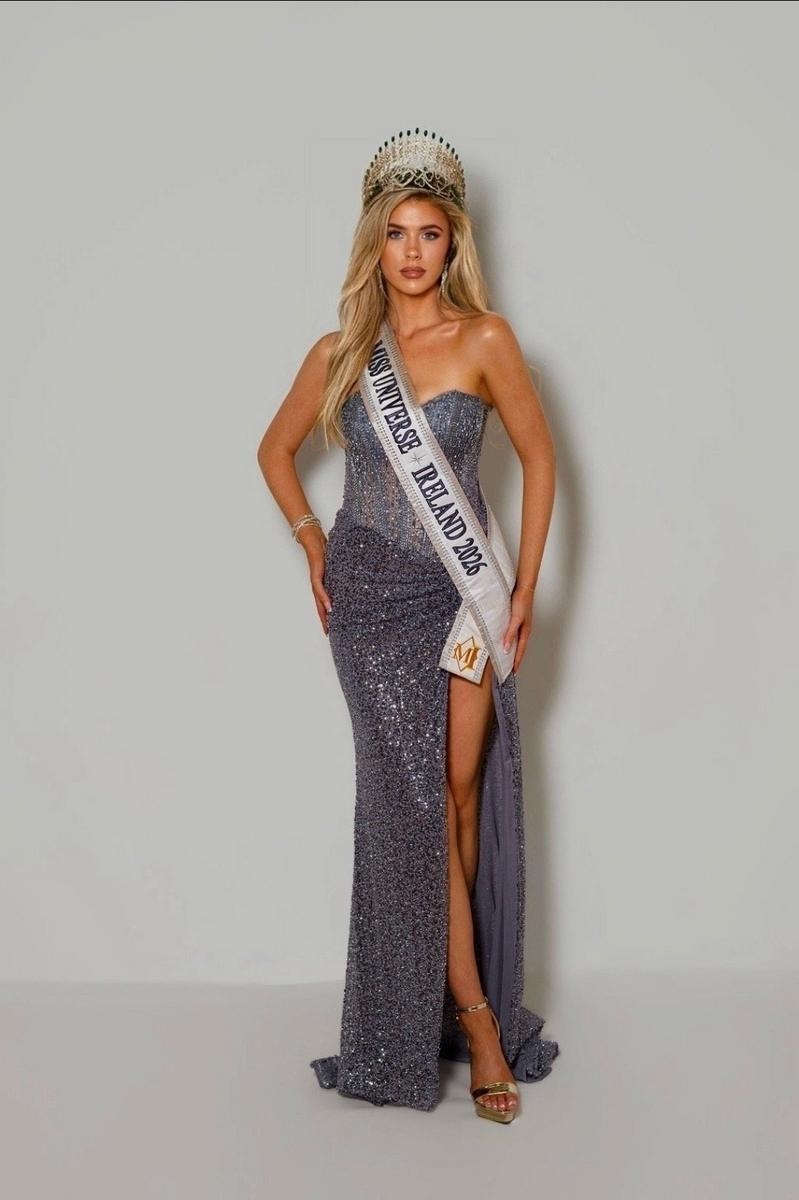Aideen Howard wearing the Miss Universe Ireland crown and sash