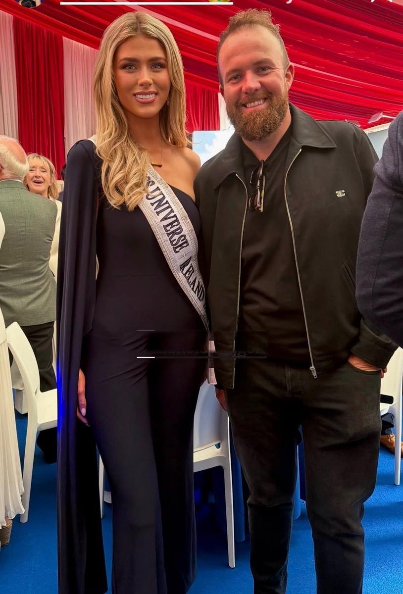 Aideen Howard standing with golfer Shane Lowry